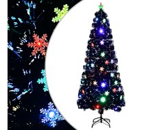 Mākslīgā Ziemassvētku Egle, Led, Melna, 240 Cm, Optiskā Šķiedra Vidaxl 8720286361979