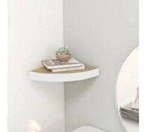 Stūra Sienas Plaukts, Ozolkoka, Balts, 25X25X3,8 Cm, Mdf Vidaxl 8720286417317