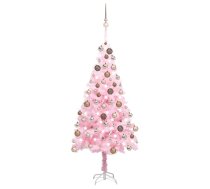 Izgaismota Mākslīgā Ziemassvētku Egle Ar Rotājumiem, 180Cm, Pvc Vidaxl 8720286496725