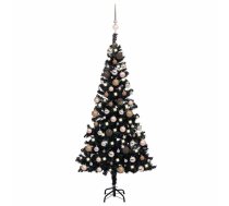 Izgaismota Mākslīgā Ziemassvētku Egle Ar Rotājumiem, 120Cm, Pvc Vidaxl 8720286496756
