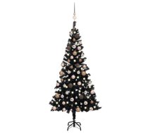 Izgaismota Mākslīgā Ziemassvētku Egle Ar Rotājumiem, 150Cm, Pvc Vidaxl 8720286496763