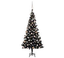 Izgaismota Mākslīgā Ziemassvētku Egle Ar Rotājumiem, 180Cm, Pvc Vidaxl 8720286496770