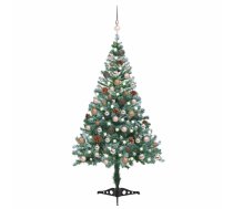 Mākslīgā Ziemassvētku Egle Ar Rotājumiem Un Čiekuriem, 150 Cm Vidaxl 8720286497005