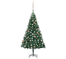 Izgaismota Mākslīgā Ziemassvētku Egle Ar Rotājumiem, 180Cm, Pvc Vidaxl 8720286497098