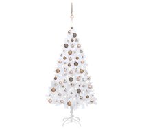 Izgaismota Mākslīgā Ziemassvētku Egle Ar Rotājumiem, 120Cm, Pvc Vidaxl 8720286497128