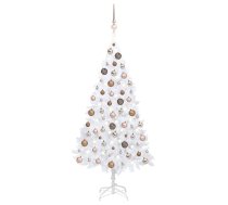 Izgaismota Mākslīgā Ziemassvētku Egle Ar Rotājumiem, 150Cm, Pvc Vidaxl 8720286497135