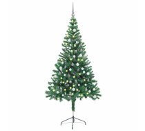 Mākslīgā Ziemassvētku Egle Ar Rotājumiem, 150 Cm, 380 Zari Vidaxl 8720286497470