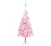 Izgaismota Mākslīgā Ziemassvētku Egle Ar Rotājumiem, 180Cm, Pvc Vidaxl 8720286497586