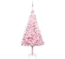 Izgaismota Mākslīgā Ziemassvētku Egle Ar Rotājumiem, 210Cm, Pvc Vidaxl 8720286497593