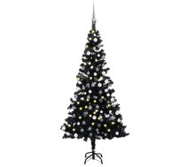 Izgaismota Mākslīgā Ziemassvētku Egle Ar Rotājumiem, 150Cm, Pvc Vidaxl 8720286497623