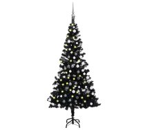 Izgaismota Mākslīgā Ziemassvētku Egle Ar Rotājumiem, 180Cm, Pvc Vidaxl 8720286497630