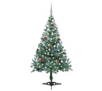 Mākslīgā Ziemassvētku Egle Ar Rotājumiem Un Čiekuriem, 150 Cm Vidaxl 8720286497869