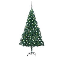 Izgaismota Mākslīgā Ziemassvētku Egle Ar Rotājumiem, 120Cm, Pvc Vidaxl 8720286497937