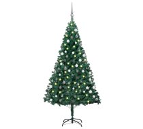 Izgaismota Mākslīgā Ziemassvētku Egle Ar Rotājumiem, 150Cm, Pvc Vidaxl 8720286497944