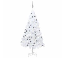 Izgaismota Mākslīgā Ziemassvētku Egle Ar Rotājumiem, 120Cm, Pvc Vidaxl 8720286497982