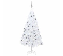 Izgaismota Mākslīgā Ziemassvētku Egle Ar Rotājumiem, 180Cm, Pvc Vidaxl 8720286498002