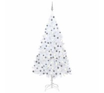 Izgaismota Mākslīgā Ziemassvētku Egle Ar Rotājumiem, 210Cm, Pvc Vidaxl 8720286498019