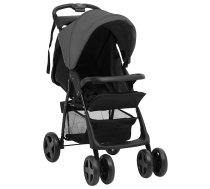Divi-Vienā Sporta Ratiņi Tumši Pelēki Ar Melnu, Tērauds Vidaxl 8720286506608