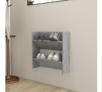 Sienas Apavu Plaukts, Betona Pelēks, 60X18X60 Cm, Skaidu Plātne Vidaxl 8720286559277