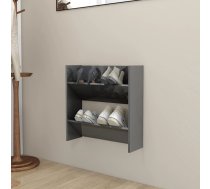 Sienas Apavu Plaukts, 60X18X60 Cm, Spīdīgi Pelēks Vidaxl 8720286559390