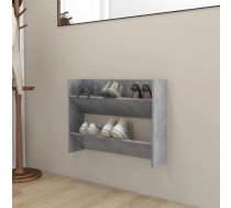 Sienas Apavu Plaukts, Betonpelēks, 80X18X60Cm Inženierijas Koks Vidaxl 8720286559505