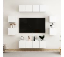 8-Daļīgs Tv Plauktu Komplekts, Balts, Inženierijas Koks Vidaxl 8720286569399