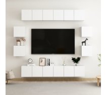 10-Daļīgs Tv Plauktu Komplekts, Balts, Inženierijas Koks Vidaxl 8720286569405