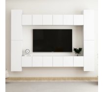 10-Daļīgs Tv Plauktu Komplekts, Balts, Inženierijas Koks Vidaxl 8720286569450