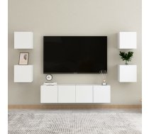 6-Daļīgs Tv Plauktu Komplekts, Balts, Inženierijas Koks Vidaxl 8720286569535
