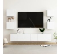 7-Daļīgs Tv Plauktu Komplekts, Balts, Inženierijas Koks Vidaxl 8720286569542