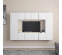 8-Daļīgs Tv Plauktu Komplekts, Balts, Inženierijas Koks Vidaxl 8720286569610
