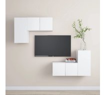 4-Daļīgs Tv Plauktu Komplekts, Balts, Inženierijas Koks Vidaxl 8720286569818