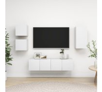 5-Daļīgs Tv Plauktu Komplekts, Balts, Inženierijas Koks Vidaxl 8720286569887