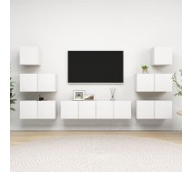 8-Daļīgs Tv Plauktu Komplekts, Balta Inženierijas Koks Vidaxl 8720286570074
