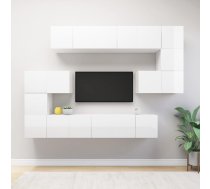 10-Daļīgs Tv Plauktu Komplekts, Balts, Inženierijas Koks Vidaxl 8720286570173