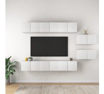 8-Daļīgs Tv Plauktu Komplekts, Balts, Inženierijas Koks Vidaxl 8720286570203