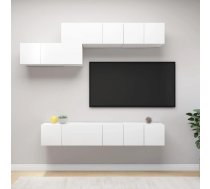 7-Daļīgs Tv Plauktu Komplekts, Balta Inženierijas Koks Vidaxl 8720286570227