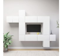 10-Daļīgs Tv Plauktu Komplekts, Balta Inženierijas Koks Vidaxl 8720286570302