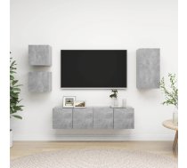 5-Daļīgs Tv Plauktu Komplekts, Betona Pelēks, Inženierijas Koks Vidaxl 8720286574089