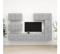 6-Daļīgs Tv Plauktu Komplekts, Betona Pelēks, Inženierijas Koks Vidaxl 8720286574287