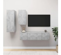 4-Daļīgs Tv Plauktu Komplekts, Betona Pelēks, Inženierijas Koks Vidaxl 8720286574447