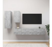4-Daļīgs Tv Plauktu Komplekts, Betona Pelēks, Inženierijas Koks Vidaxl 8720286574454