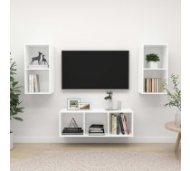 3-Daļīgs Tv Plauktu Komplekts, Balts, Inženierijas Koks Vidaxl 8720286590393