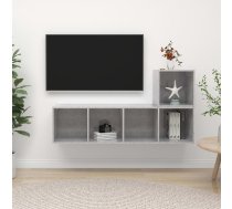 2-Daļīgs Tv Plauktu Komplekts, Betona Pelēks, Inženierijas Koks Vidaxl 8720286591062