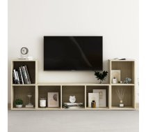 3-Daļīgs Tv Plauktu Komplekts, Ozolkoka Krāsa Inženierijas Koks Vidaxl 8720286593219
