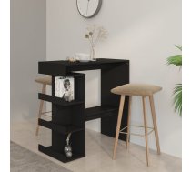 Bāra Galds Ar Plauktu, Melns, 100X50X101,5Cm, Inženierijas Koks Vidaxl 8720286834152