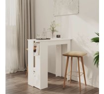 Bāra Galds Ar Plauktu, Balts, 102X50X103,5Cm, Inženierijas Koks Vidaxl 8720286834190