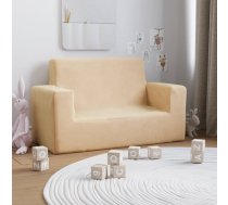 Divvietīgs Bērnu Dīvāns, Krēmkrāsas, Mīksts Plīšs Vidaxl 8720286944448