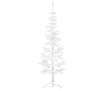 Mākslīgā Ziemassvētku Egle Ar Statīvu, Pusapaļa, Balta, 120 Cm Vidaxl 8720287000679