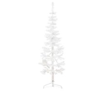 Mākslīgā Ziemassvētku Egle Ar Statīvu, Pusapaļa, Balta, 180 Cm Vidaxl 8720287000693
